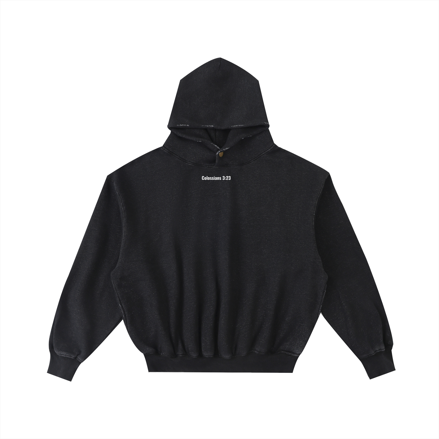 Frayed Enzyme Washed Fleece hoodie (Colossians 3:23)