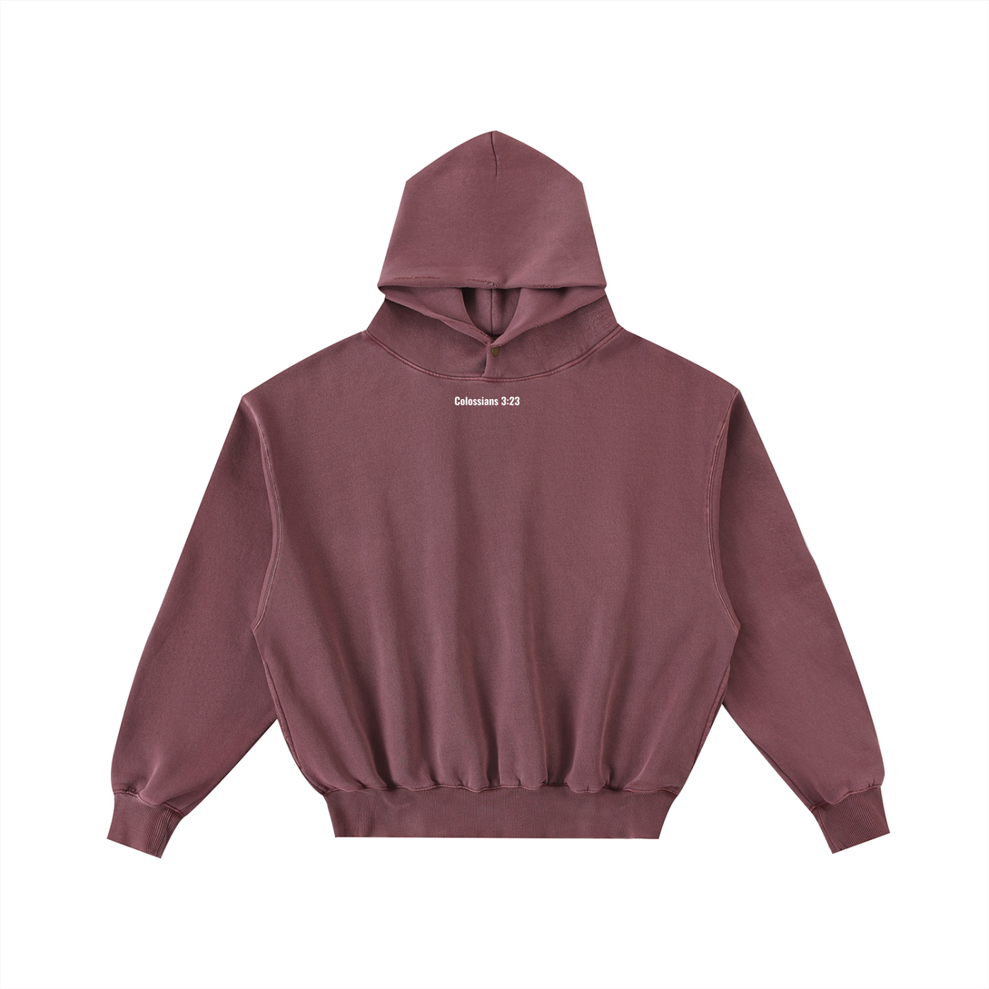 Frayed Enzyme Washed Fleece hoodie (Colossians 3:23)