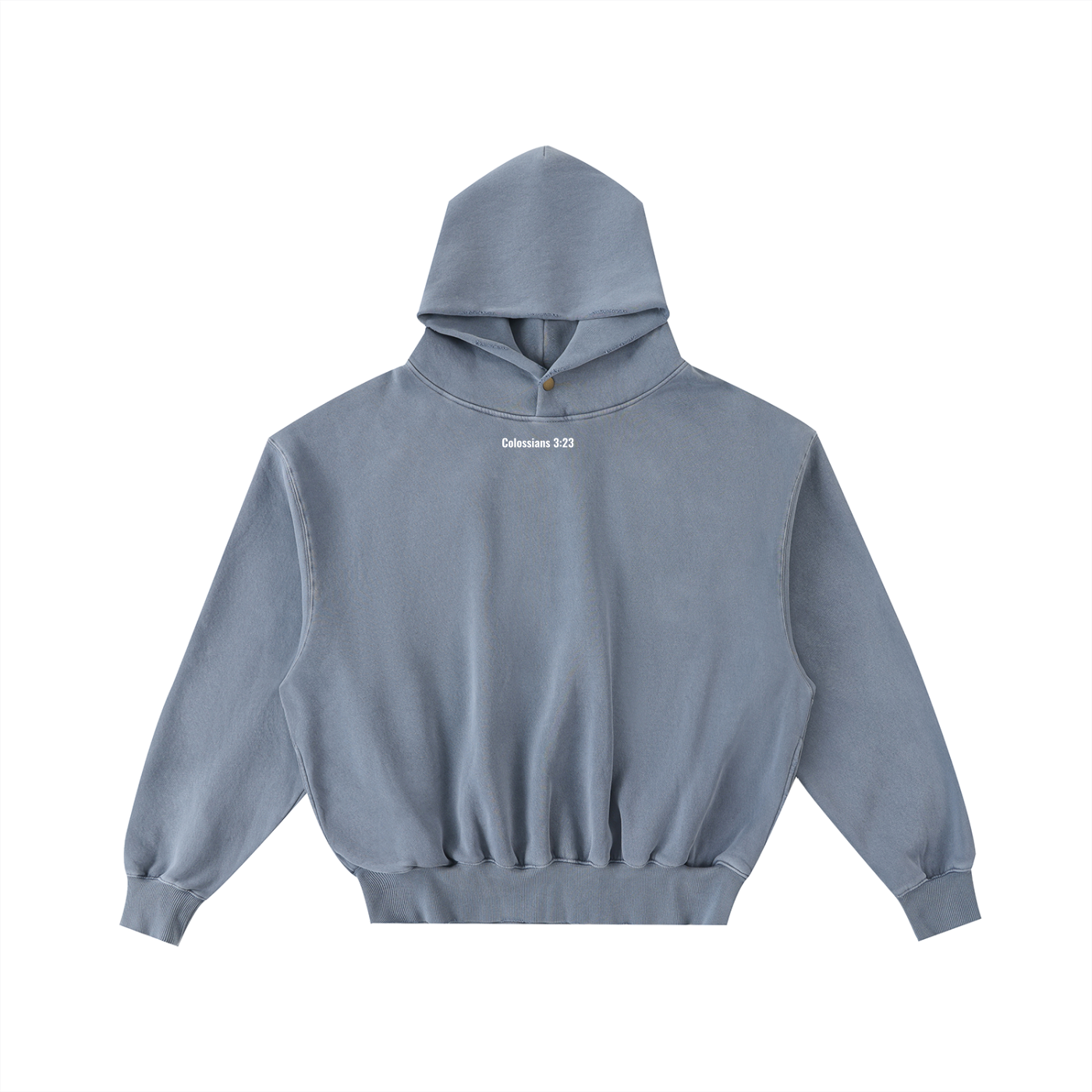 Frayed Enzyme Washed Fleece hoodie (Colossians 3:23)