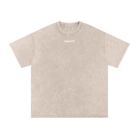 Snow Washed Oversized Cotton T-shirt(romans 8:28)