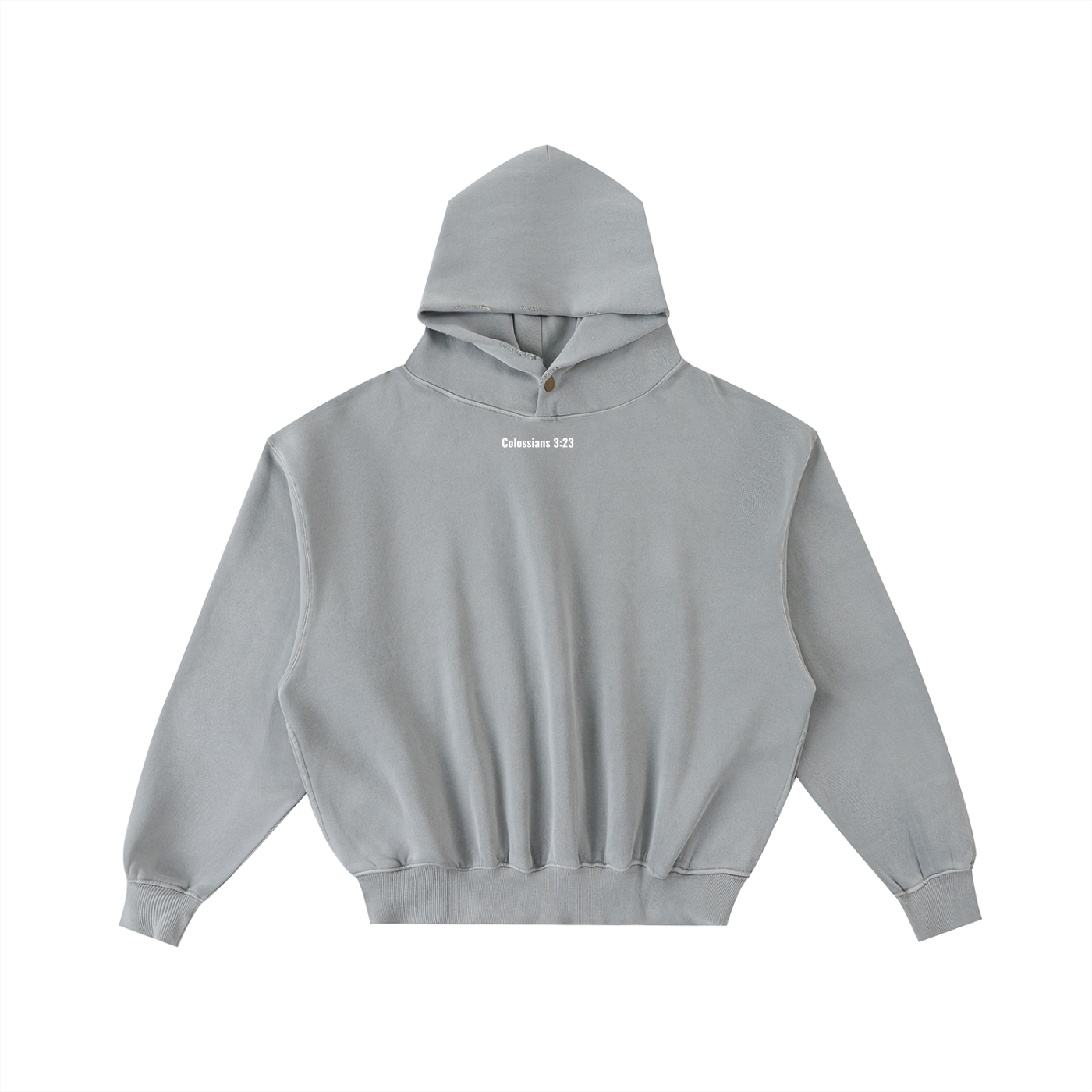 Frayed Enzyme Washed Fleece hoodie (Colossians 3:23)